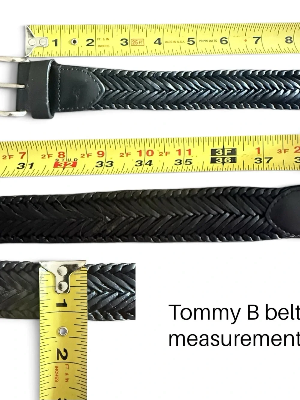 Tommy Bahama | Women’s Black Braided Leather Stretch Belt w/ Marlin Logo